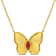 1/5 CT TGW Created Ruby Butterfly Necklace in Yellow Plated Sterling Silver