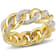 1/4ctw Diamond Link Ring in 18K Yellow Gold Over Sterling Silver