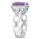 3 1/2 CT TGW Amethyst and Topaz Halo Link Ring in Sterling Silver