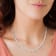 44 1/2 CT TGW Created White Sapphire Teardrop Tennis Necklace in
Sterling Silver