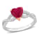1 3/4 CT TGW Ruby and 1/4 CT TW Diamond Heart Infinity Ring in 14K
2-Tone White and Rose Gold