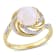 1 3/8 CT TGW Opal, White Topaz and Diamond Accent Interlaced Ring in
Yellow Plated Sterling Silver