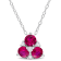 1 1/2 CT TGW Created Ruby and Created White Sapphire 3-Stone Pendant
with Chain in Sterling Silver