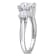 2-3/5 CT DEW Created Moissanite 3-Stone Engagement Ring in 10K White Gold