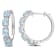 3 1/4 CT TGW Sky Blue Topaz and White Topaz Hoop Earrings in Sterling Silver