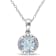 1 1/7 CT TGW Aquamarine Halo Pendant with Chain in Sterling Silver