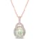 3 1/4 CT TGW Green Quartz and White Topaz Halo Pendant with Chain in
Rose Plated Sterling Silver
