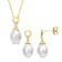 8-9MM South Sea Cultured Pearl & White Topaz Earrings & Pendant
Set in Yellow Plated Sterling Silver