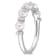 3.5-4MM Freshwater Cultured Pearl and 1/8 CT TGW White Topaz Semi
Eternity Ring in Sterling Silver