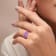 2 7/8 CT TGW Amethyst 3-Stone Ring in Sterling Silver