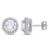 5-1/2ctw Created White Sapphire Halo Stud Earrings in Sterling Silver