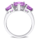 2 7/8 CT TGW Amethyst 3-Stone Ring in Sterling Silver