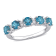1 5/8 CTW London Blue Topaz and White Topaz Anniversary Style Band Ring
in Sterling Silver
