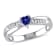 1/4 CT TGW Created Blue Sapphire and Diamond Accent Heart Ring in
Sterling Silver