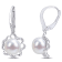 9-9.5 MM Freshwater Cultured Pearl and 1/10 CT TW Diamond Floral
Earrings in Sterling Silver