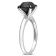 3 ct Black Diamond Solitaire Engagement Ring in 14K White Gold