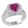 5 CT TGW Created Ruby and Created White Sapphire Heart in Sterling Silver