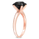 3 ct Black Diamond Solitaire Engagement Ring in 14K Rose Gold