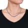 33 CT TGW Created Blue and Created White Sapphire Tennis Necklace in
Sterling Silver