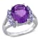 4 3/5 CT TGW Amethyst and Tanzanite Split Shank Ring in Sterling Silver