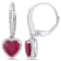 2 1/10 CT TGW Ruby-CN and 1/4 CT TW Diamond Heart Leverback Earrings in
14K White Gold