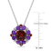 4 2/5 CT TGW Garnet and Amethyst Quatrefoil Floral Pendant with Chain in
Sterling Silver