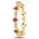 3/8 CT TGW Created Ruby and Diamond Accent Eternity Ring in 10K Yellow Gold