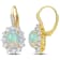 1 3/4 CT TGW Blue Ethiopian Opal, White Topaz and Diamond Earrings in
Yellow Sterling Silver