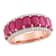 3 1/3 CT TGW Ruby and 1/3 CT TW Diamond Semi Eternity Ring in 14K Rose Gold