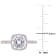 2 CT DEW Created Moissanite and 1/4 CTW Diamond Halo Engagement Ring 14K
Rose Gold