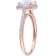 2 CT DEW Created Moissanite and 1/4 CTW Diamond Halo Engagement Ring 14K
Rose Gold