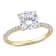 2 CT DEW Created Moissanite and 1/10 CT TW Diamond Engagement Ring in
14K Yellow Gold