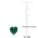 1 1/2 CT TGW Heart Shape Created Emerald Stud Earrings in Sterling Silver