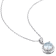 1 1/7 CT TGW Aquamarine Halo Pendant with Chain in Sterling Silver