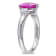 2 1/2 CT TGW Created Pink and White Sapphire Heart Ring in Sterling Silver