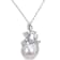 11-12MM Freshwater Cultured and Diamond Accent Floral Pendant with Chain
in Sterling Silver