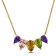 3 1/5 CT TGW Amethyst, Citrine, Morganite and Peridot Drop Necklace in
Yellow Plated Sterling Silver