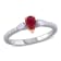 2/8 CT TGW Ruby and 1/4 CT TW Diamond 3-stone Ring in 2-tone 14K White
& Rose Gold