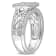 1/3 CT TW Diamond Square Halo Infinity Bridal Set in Sterling Silver