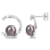 7.5-8MM Black Freshwater Cultured Pearl and White Topaz Open Wave
Earrings in Sterling Silver