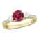 1 1/3 CT TGW Created Ruby, Created White Sapphire & Diamond Accent 3
Stone Ring in 10K Yellow Gold