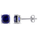 2 1/2 ct Cushion Cut Created Blue Sapphire Stud Earrings in Sterling Silver