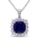 3 3/5 CT TGW Created Blue, White Sapphire with Diamond Accent Pendant
with Chain in Sterling Silver