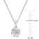 Diamond Flower Pendant with Chain in Sterling Silver