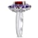 4 2/5 CT TGW Garnet and Amethyst Floral Ring in Sterling Silver