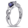 1 1/8 CT TGW Created Blue Sapphire and Diamond Accent Double Heart
Infinity Ring in Sterling Silver