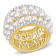 3-4.5MM Freshwater Cultured Pearl & Created White Sapphire Ring in
Yellow Plated Sterling Silver