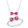 2-PCS Set of 2 1/10 CT TGW Pink Topaz and Diamond Accent Necklace and
Ring in 10K White Gold