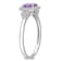 5/8 CT TGW Amethyst and 1/10 CT TW Diamond Halo Ring in Sterling Silver