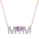 3/5 CTW Rose de France and 1/10 CTW Diamond "MOM" Rose Plated
Sterling Silver Pendant with Chain
